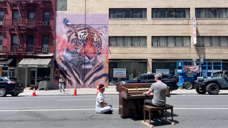 Tiger mural in New York City
